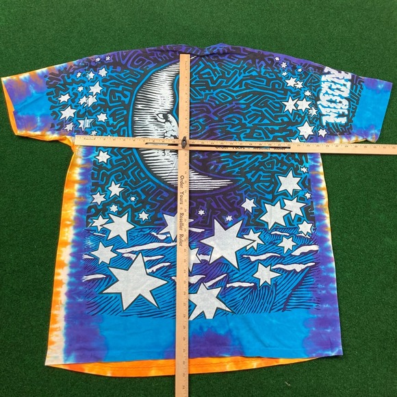 Vintage Liquid Blue Shirt Mens XXXXL 1992 Pinkerton Sun Moon All Over Print 90s - Picture 11 of 14